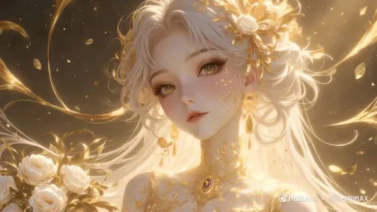 [固定镜头]眨眼睛，眼睛一睁一闭，头发飘动 by Hailuo AI Video Generator
