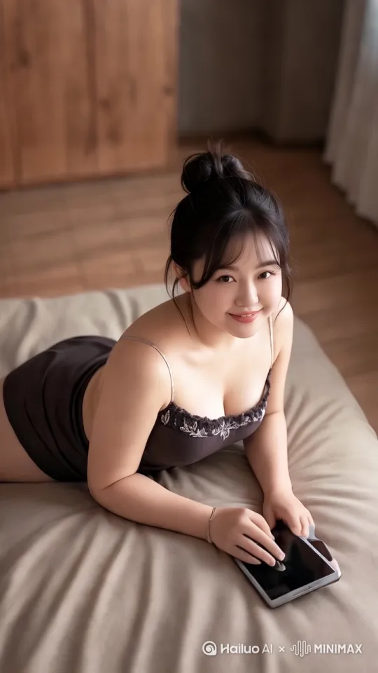 起起身跪在床上。对着镜头歪头甜蜜的。笑容伸出右手比㖿[左移,推进,右摇] by Hailuo AI Video Generator