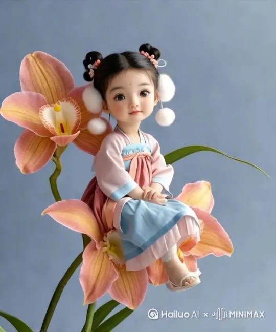 小花带着个小女孩左右晃悠 by Hailuo AI Video Generator