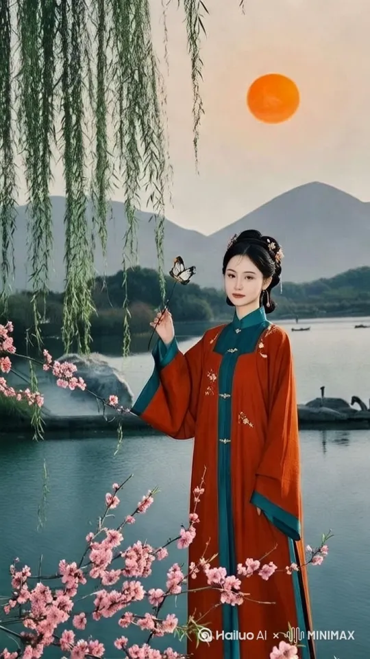 把美女服装更变成其它颜色，根据图片内容，让图片动起来 by Hailuo AI Video Generator