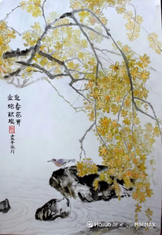 让图片动起来，有花瓣吹落的效果。 by Hailuo AI Video Generator