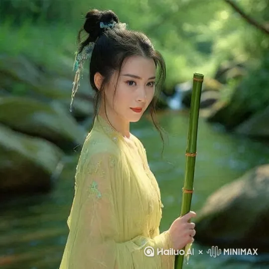 图中女子耍一套美轮美奂的打狗棒法 by Hailuo AI Video Generator