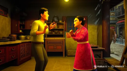 东北夫妻吵架视频用动画形象要中国人形象时长2分钟 by Hailuo AI Video Generator