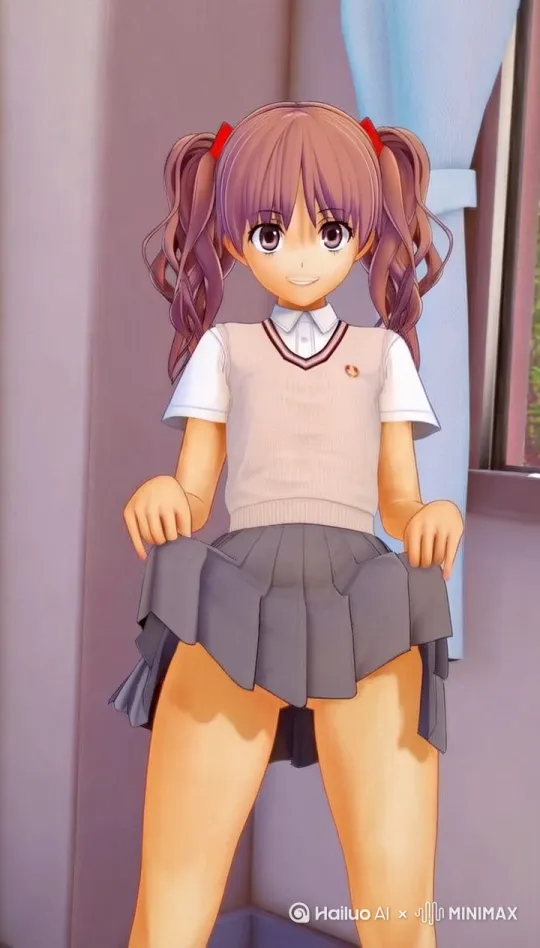女孩提起裙子 by Hailuo AI Video Generator
