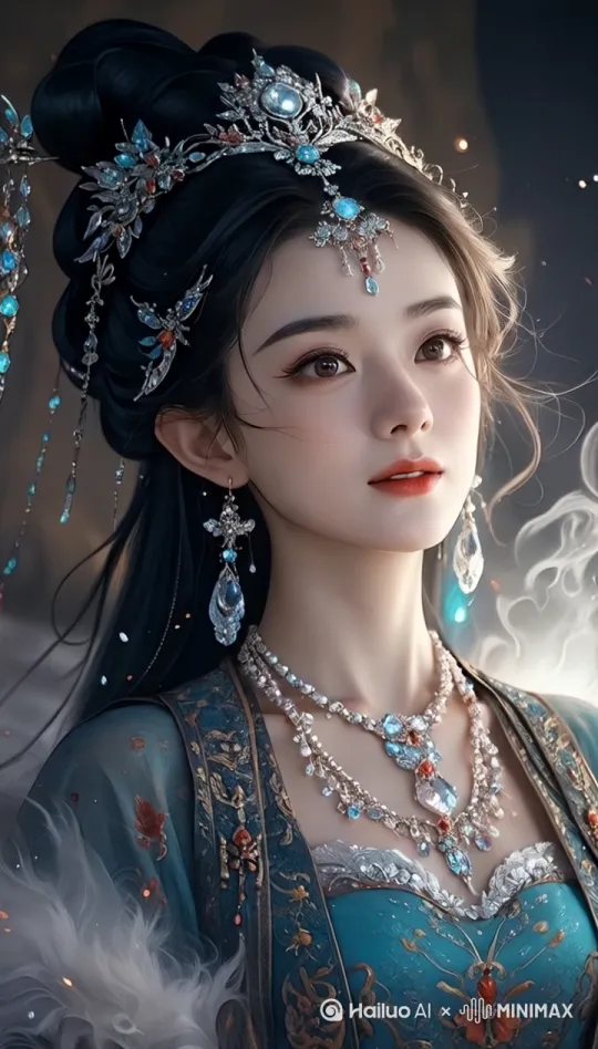 风吹动头发，眨了眨眼睛，微微一笑很倾城 by Hailuo AI Video Generator