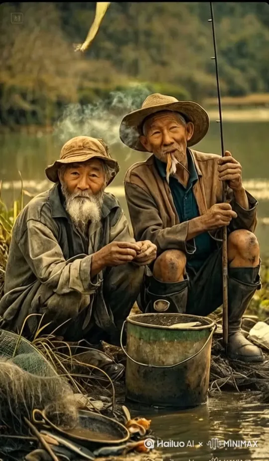 镜头从漂浮着泡面桶的浑浊水面升起：卷毛大爷鱼竿突然弯成U型，钓起半人高的秃头人鱼。人鱼用鱼尾"啪"地扇飞鱼竿，铁皮罐头鱼饵在空中划出抛物线，镜头急速跟随——鱼钩精准钩住旁边打瞌睡大爷的假牙，连带把人拽进浮萍堆。特写人鱼突然用河南方言大骂："恁俩鳖孙！"吐出七彩泡泡在空中炸成带鱼鳞片的烟雾弹。 by Hailuo AI Video Generator