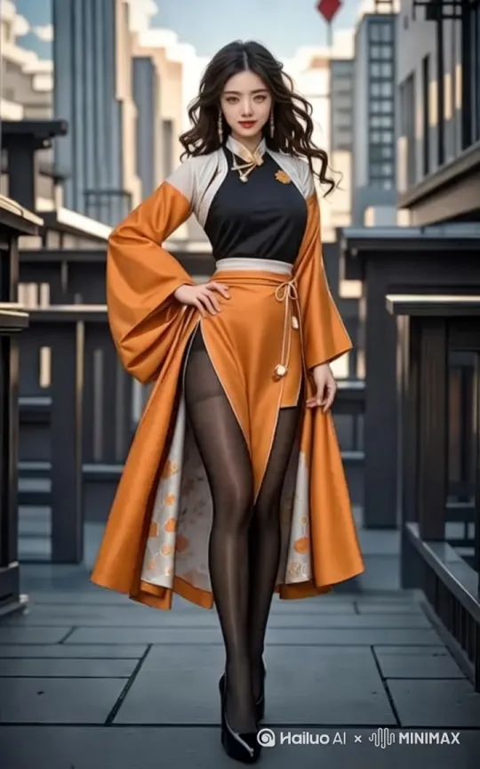 大师运镜，一个美女，在跳舞：双手叉腰，先左扭身子，再右扭身子，然后双手比划心的动作，表情可爱，镜头垂直摇镜，真人的动作，画面真实，画面流畅，生动细节，光线统一柔和 by Hailuo AI Video Generator