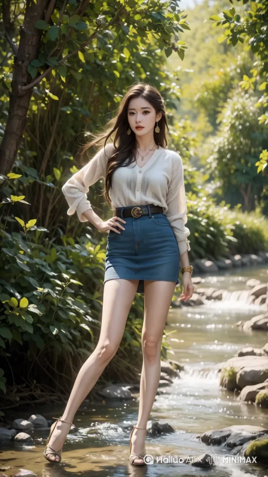 女人缓缓向镜头走来，看向镜头[左移,右摇,上升]，慢慢接近，最后变成俯拍的近景 by Hailuo AI Video Generator