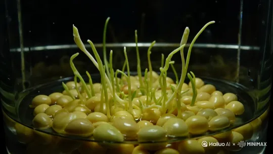 [变焦推进]豆子发芽 by Hailuo AI Video Generator