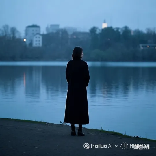 镜头移动，动态跟随，黑衣人的动作轻盈而流畅，如同一只灵动的飞鸟。脚下竟如踏实地一般，迅速地向右前方奔跑。她的身影在湖面上疾驰而过，溅起一串串晶莹的水花。 by Hailuo AI Video Generator