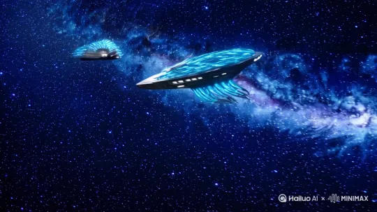 在浩瀚无垠、繁星闪烁的宇宙深处，神秘的外星文明驾驶着巨大且科技感十足的飞船，穿越银河系，向着太阳系飞速驶来。飞船外形犹如一只巨大的金属水母，表面覆盖着流动的蓝色光芒纹路，在黑暗的宇宙中格外醒目。
 
与此同时，地球上的人类如往常一样生活着。我们的主人公，一位地球超级女战神，她身材矫健，身着一套轻便却充满未来感的战斗服，黑金色调的战服上有着独特的能量纹路。她有着一头利落的短发，深邃的眼眸透着坚毅与果敢，正与伙伴们在基地进行日常训练。突然，警报声大作，人类监测到了外星飞船的异常接近，一场危机悄然降临。 by Hailuo AI Video Generator