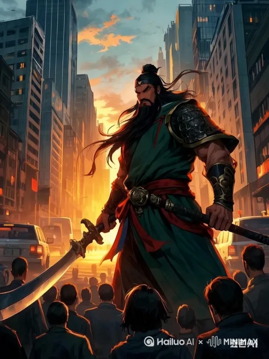 挥舞大刀，劈天盖地[左移,推进,右摇] by Hailuo AI Video Generator