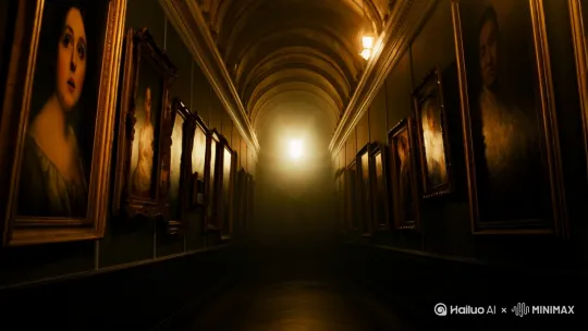 我想做一个8s梦境梦核视频，# 示例场景
- **场景1**：一个空旷的走廊，灯光忽明忽暗，墙壁上的画框中的画像似乎在动。
- **场景2**：一个旋转的楼梯，楼梯的尽头是一片模糊的光影，仿佛通向未知的世界。
- **场景3**：一个漂浮的椅子，周围是漂浮的书籍和玩具，背景是模糊的森林。
- **场景4**：一个模糊的人影在远处行走，周围是扭曲的建筑物和天空。[下降,上摇] by Hailuo AI Video Generator