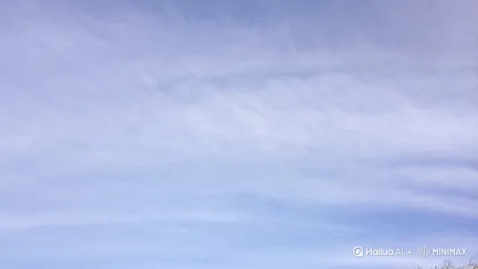 天空飘着淡淡的白云，[推出,上升,下摇]春风轻轻地拂着人面，[左移,推进,右摇]近午，诗人漫步于野花之间，[左移,右摇,跟随]随着一行垂柳来到河边。[右摇,变焦推进] by Hailuo AI Video Generator