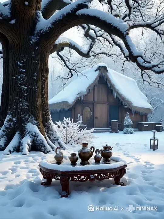 下雪，环绕运镜 by Hailuo AI Video Generator