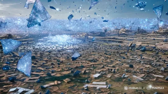 修真纪元九万八千年，世界处于灵力潮汐末期，天地法则即将重组。

- **地点设定**：以"天墟禁地"为核心，包含破碎的远古战场、悬浮的法则锁链和漂浮的星辰碎片。

- **基本背景**：主角林玄历经三千世轮回，在末法时代觉醒前世记忆，发现仙界崩毁真相与自己的特殊使命。

### 故事梗概

- **轮回觉醒**：现代青年在实验室事故中觉醒上古天尊记忆，发现仙界崩毁与灵力枯竭的关联。

- **禁地真相**：深入天墟禁地揭开上古秘辛，发现被封印的混沌本源和十二祖巫残留的法则印记。

- **宿敌重现**：遭遇转世归来的幽冥魔尊，发现其已融合域外天魔之力，正在策划吞噬整个修真界的阴谋。

- **法则重构**：在最终决战中引动混沌本源，以自身为媒介重组天地法则，建立新的修真秩序。

- **因果闭环**：揭示主角真实身份是创世青莲转世，所有轮回都是为了完成世界本源的重构使命。

我们将重点描写林玄在天墟禁地觉醒混沌本源力量，与幽冥魔尊展开法则对决的高潮场景。这段剧情将集中展现上古大能改写天地规则的震撼场面。

---
林玄的指尖触碰到天墟禁地核心的混沌青莲时，整片虚空突然凝固。那些漂浮了十万年的星辰碎片开始逆向旋转，破碎的法则锁链发出刺耳的嗡鸣，仿佛在抗拒某种不该苏醒的力量。

"原来如此..."他瞳孔中流转着三千世轮回的星辉，额间浮现出完整的混沌道纹，"当年十二祖巫封印的不是混沌本源，而是我们所有人的记忆。"

虚空突然裂开猩红的缝隙，幽冥魔尊踏着破碎的时空走来，身后跟着七十二具缠绕着域外天魔气息的傀儡。这些傀儡身上还残留着各大门派长老的服饰碎片，空洞的眼窝里燃烧着幽蓝魂火。

"亲爱的师兄，你果然找到了这里。"魔尊手中悬浮着半块染血的造化玉牒，那是林玄三百年前被暗算时碎裂的本命至宝，"你以为轮回百世就能摆脱因果？当年你亲手斩断登仙台时，就该想到今日。"

林玄的衣袖无风自动，脚下浮现出缓缓转动的太极图。无数金色符文从青莲根部升腾而起，在他周身形成十二道不断变换的先天卦象。"你错了，陆九渊。我从未逃避因果——"他伸手握住从虚空浮现的混沌钟，"我即是因果本身。"

两股力量碰撞的瞬间，整个禁地的时间流速开始紊乱。魔尊背后的天魔傀儡突然扭曲成诡异的形态，它们的身躯在现实与虚妄之间不断坍缩，喷涌出带着腐蚀性的时空乱流。林玄左手结出太清印，右手混沌钟震荡出肉眼可见的波纹，将袭来的乱流定格成水晶般的固态。

"你以为融合了域外天魔就能超脱？"林玄的声音突然变得重叠，仿佛有万千生灵在同时开口，"看看你精心炼制的傀儡吧。"被定格的乱流突然折射出七彩光芒，那些天魔傀儡体内浮现出密密麻麻的因果线，全部连接着魔尊胸口的黑色莲花印记。

魔尊脸色骤变，手中血祭百万生灵炼制的灭世魔剑突然发出哀鸣。剑身浮现出无数张痛苦的人脸，正是被他吞噬的各大门派修士。"不可能！我明明斩断了所有因果..."他疯狂催动法力，却发现那些因果线正在反向抽取他的本源之力。

"这方天地的法则早已改变。"林玄额间的道纹完全绽放，整个禁地的破碎法则开始重组，"从你三百年前暗算我那刻起，就踏进了自己编织的囚笼。"混沌钟突然化作流光没入他的眉心，悬浮的青莲瞬间盛开，每一片花瓣都映照着不同时空的画面。

魔尊发出不甘的嘶吼，身体在崩溃的法则中逐渐虚化。那些被他吞噬的怨魂从魔剑中挣脱，化作璀璨的星光融入重组的天道法则。当最后一缕黑气消散时，禁地上空浮现出完整的周天星斗大阵，那些破碎的星辰碎片重新焕发出生机。

林玄望着掌心流转的混沌气息，耳边响起远古祖巫的叹息。他终于明白，所谓的天尊传承不过是自己最初的本源形态。当星光完全笼罩禁地时，他的身影渐渐与青莲融为一体，新的天道法则顺着重组的地脉流向整个修真界...
视频时间11分钟[右移,左摇,跟随] by Hailuo AI Video Generator