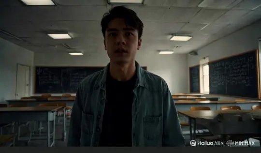 人物：一个青年男子在教室里面跳网红歌曲“买了否冷”
镜头：近景 角度：正面
面部高兴欢快
画面中不能出现别的人物
青年男子与该照片上男子为同一人 by Hailuo AI Video Generator