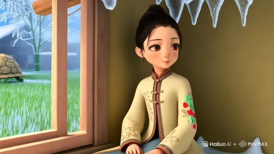 《青天云街的雪羽信使》

"阿鸢！柳树又掉叶子了！"小黄鹂扑棱着撞进窗棂，翠色羽毛沾着融化的雪水。十岁的女孩放下绣着白鹭的绢帕，看见檐角冰棱正以肉眼可见的速度收缩。

这是今年第三次倒春寒。村头老槐树裹着冰壳开花，稻田里刚插的秧苗结满霜花。阿鸢裹紧缀着补丁的棉袄，指尖触到枕下那支冰晶羽毛——昨夜它突然开始发烫，像是催促着什么。

"雪灵婆婆有危险。"两只黄鹂同时开口，翅膀在潮湿空气里划出金色光痕。阿鸢想起三年前那个暴雪夜，当她用冻僵的手指扒开雪堆救出受伤白鹭时，融化在掌心的雪花曾拼出一行字：当青天蒙尘，带着信物来找我。

屋檐冰棱"咔嚓"断裂的刹那，阿鸢已经跟着黄鹂冲进雾蒙蒙的竹林。晨雾里浮动着细小的冰晶，像无数破碎的镜子，映出她手腕上忽明忽暗的胎记——那形似船帆的淡青色印记，此刻正蒸腾起薄雾。

"抓紧了！"清越鸣叫破云而来，白鹭雪白的羽翼掀起气浪。阿鸢被气流托上鸟背的瞬间，看见竹叶背面凝结的六边形冰花突然全部转向西方。

青天之上竟藏着条云街。棉花糖般的云朵店铺飘着酒旗，卖彩虹糖的老龟在打盹，几尾锦鲤正用晚霞给灯笼上色。白鹭驿站里，上百只信使鸟的羽毛同时泛起蓝光。

"雪灵婆婆的灵力在消散。"驿站主人是只独眼白鹭，它喙尖轻点，冰晶羽毛化作地图悬浮空中，"西岭的永恒之雪融化了三寸，东吴的船锚开始生锈。孩子，你听得见万物私语，是唯一能重系天地纽带的人。"

当阿鸢的布鞋踏上西岭之巅，千年积雪正在月光下流泪。雪灵婆婆半透明的身体倚在冰晶树下，树根处缠绕着黑雾凝成的锁链。"那些不信四季更迭的人啊..."老人指尖轻颤，最后一片冰花瓣飘落在阿鸢掌心，"用东吴船歌唤醒沉睡的季风吧。"

返程时白鹭群组成流动的银河。阿鸢站在最高那只信使背上，听见万里之下长江的呜咽。当第一缕裹挟咸腥气的海风拂过船帆胎记，她突然明白为何自己总梦见桅杆——那支冰晶羽毛化作长笛，奏出的旋律让暴雨中的船队调转航向，让枯萎的稻穗重新灌浆。

三个月后，当迁徙的候鸟再次掠过澄澈青天，货郎们争相传颂奇闻：有艘盖着霜花的幽灵船总在黎明出现，甲板上站着吹笛少女，肩头落着两只金灿灿的黄鹂。而在最古老的渔歌里，人们开始这样唱：西岭雪守着千秋约，东吴船牵着万里缘。 by Hailuo AI Video Generator