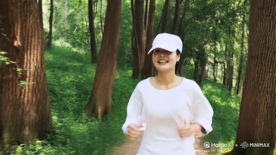 一个少女跑步🏃‍♀️ by Hailuo AI Video Generator
