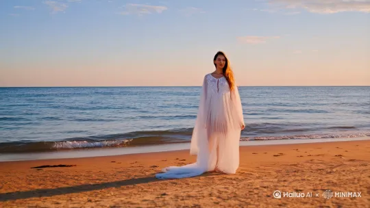 美女海边写真 by Hailuo AI Video Generator
