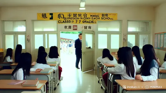 五月中旬，青州市。
燥热的风吹进第三中学的校园，高三7班的班主任罗明拿着一沓卷子走进教室。
“全市三模考试成绩出来了。”
“林婉儿，718分，全校第一名！”
此话一出，台下的同学都鼓掌起来。
林婉儿是班上的班花，不仅长得甜美可人，成绩更是出类拔萃，这次模考竟然达到了718分，已经过了华清大学的分数线！
“张成杰，680分；肖敏敏，570分。。。。。。…”
最后，罗明拿起最后一张卷子，哼笑了一声。
“程潇，280分，全校倒数第一！”
众人听到的程潇分数后，不由得爆发一阵哄堂大笑。
“程潇，你的分数还真是稳定啊，这一年来就没变过！”
“平时那么努力，结果考这么点分，看来都是装出来的。。。。。。”
同学们议论纷纷，而程潇的嘴角却露出一丝微笑。
所有人都以为他只能考280分，殊不知这是他故意为之！
原来，程潇是一名重生者，重生在了自己高二的另一个平行世界，并且激活了一个名为“宇宙科技”的系统。
系统内有着人类未来五百年的一切科技，掌握了整个人类的未来！
而绑定系统条件，就是连续十次考出280分的成绩，且只能是公共考试。
分数达到280分，乍一看很简单，但实操起来的难度可谓是极为苛刻！
就连前世身为尖端科学家的程潇，一开始都会差个几分，后来他对知识点地不断复习掌握，才将分数精准控制在280分。
换句话说，想要每次都考出280分成绩，至少要有考730的硬实力！这时，系统传来提示音。
【叮！宿主已连续完成9次控分，任务完成度910】
终于！只差最后一次了！
听到这里，程潇的心里不免激动起来！
只要最后一次的高考不出意外，那他就能绑定系统，掌握整个龙国乃至人类的科技！到那时候，整个龙国就是第一强国，成为真正的世界霸主！
然而还不等程潇幻想，罗阳突然对他说道：“程潇，你笑什么，考这么点分很骄傲吗？我看你高考也别参加了！”
程潇听罢，直接愣住了：“不让我参加？凭什么？”
罗阳哼一声道：“凭什么？我们三中好歹也是省重点，全校的脸都要让你丢光了！”
学霸张成杰也嘲笑道：“程潇，你也是脸皮够厚的，我要是考280，早就去参加自主招生了！”
同学的小声议论起来，用异样的目光打量着程潇。
罗阳也趁机说道：“行了，我给你找了所好大学，你直接去报名吧。”
说罢，他将一张招生手册扔给程潇。
只见上面赫然写着几个大字：青南职业技术学院。
“这不是青州那个毕业就打螺丝的大专吗？牵条狗来都能上！”
“哎哎哎，你们别忘了程潇才考280，还不一定能上这大专呢。”
全班顿时哄笑起来，程潇心里一紧。
他在意的不是众人的嘲笑，而且失去系统绑定的资格。
如果他不参加高考，那之前所有的努力都会毁于一旦！
室温超导体、可控核聚变、宇宙母舰、太空电梯。。。。。。
这些他幻想过无数次的科技文明，将会和他彻底绝缘！
忽然，罗明又冷笑对着程潇道：“我已经把你父母叫来了，你自己给他们交代吧。” by Hailuo AI Video Generator