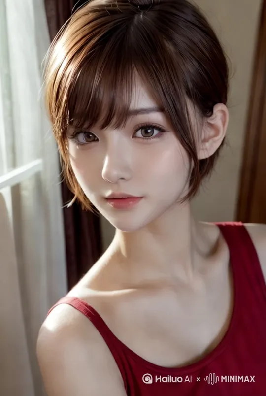 \美女见到陌生人羞涩的微笑，远 by Hailuo AI Video Generator