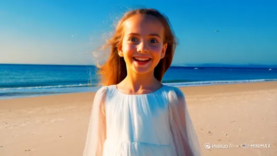 场景描述:
“在一个阳光明媚的海边,一位年轻的女孩站在沙滩上,她穿着轻盈的白色连衣裙,裙摆随风轻轻飘动。她的头发被海风吹起,脸上带着灿烂的笑容,眼睛微微眯起,仿佛在享受这美好的时刻。远处,海浪轻轻拍打着沙滩,几只海鸥在天空中自由地翱翔。阳光洒在她的身上,形成温暖的光晕,整个画面充满了宁静与美好的氛围。”
人物表情:
喜悦:睁大的眼睛,灿烂的笑容,扬起的眉毛,放松的面部肌肉。
平静:微微眯起的眼睛,嘴角轻轻上扬,面部表情柔和。
背景细节:
海边的沙滩,细腻的沙子,阳光洒在上面闪闪发光。
蓝色的大海,海浪轻轻拍打着沙滩,远处有几艘小船。
清澈的天空,几朵白云飘过,阳光明媚。
你可以将这段提示词输入到海螺AI的生成界面中,根据平台的具体要求进行调整。希望这段提示词能帮助你生成满意的视频! by Hailuo AI Video Generator