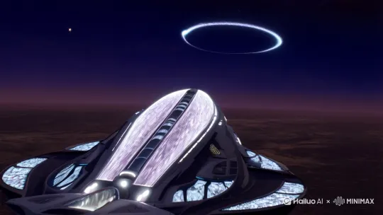 时空弯曲发动机令时空产生弯曲，以两颗恒星为参照。 by Hailuo AI Video Generator