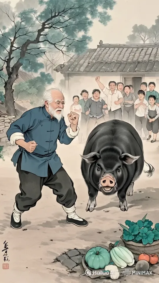 功夫对决，迅猛出招，腾空飞踢。 by Hailuo AI Video Generator