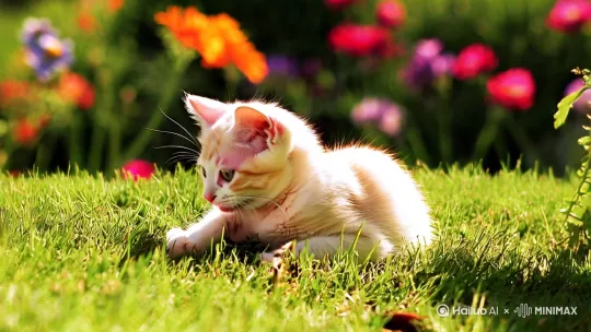 小猫舔爪子 by Hailuo AI Video Generator