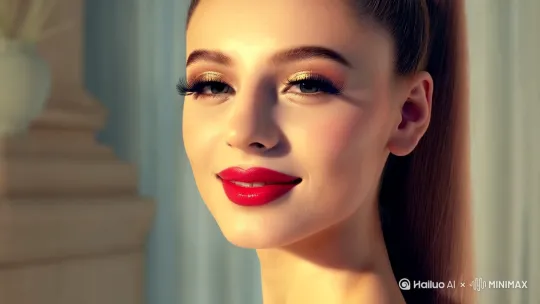 精致的鼻子 魅眼 樱桃小嘴 修仙美女一样的脸型 高马尾 by Hailuo AI Video Generator