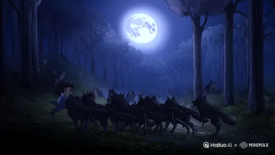 ## 第一集：月下的邂逅
- 灰灰被狼群嘲笑，独自跑到森林深处
- 遇到被困的小白，笨拙地解救她
- 两人在月光下分享故事，约定成为秘密朋友
- **萌点**：灰灰包扎时把小白缠成了木乃伊

#### 第二至四集：特训大作战
- 小白教灰灰跳跃，灰灰教小白认草药
- 搞笑训练日常：灰灰撞树、掉进河里、被蘑菇弹飞
- 松鼠三兄弟捣乱，引发一连串爆笑事件
- **高潮**：灰灰终于成功跳过月亮湖 by Hailuo AI Video Generator