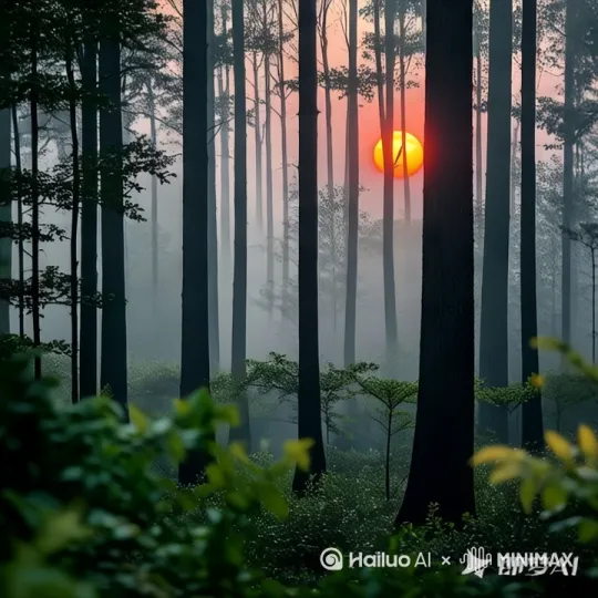 太阳缓慢升起，[推进,上升,右摇] by Hailuo AI Video Generator