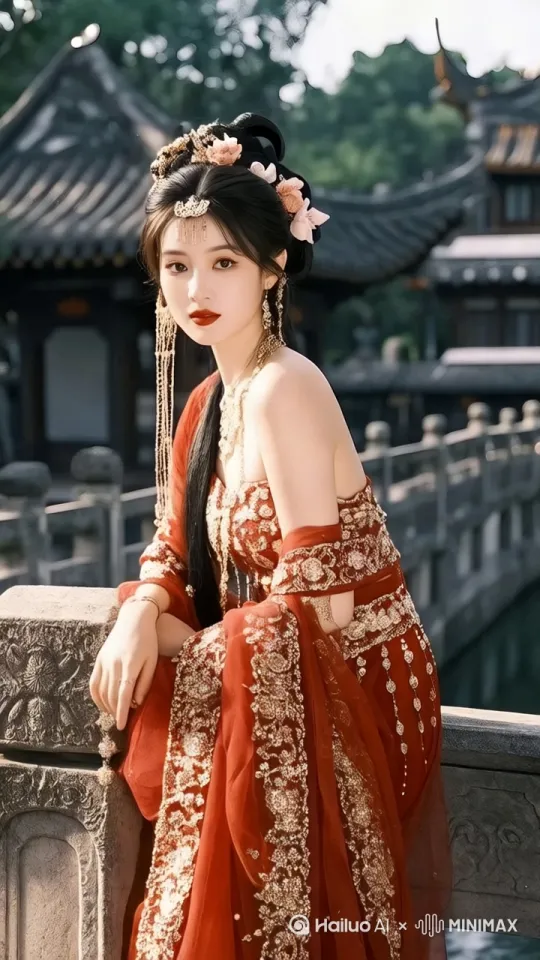 一只手缓慢自然的撩头发，微笑，风吹着树叶，治愈，安逸[固定镜头] by Hailuo AI Video Generator
