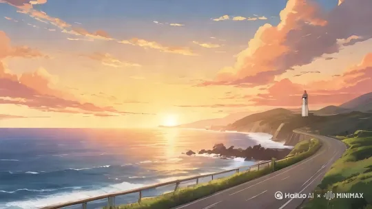 海浪拍打海岸，天上的云动 by Hailuo AI Video Generator