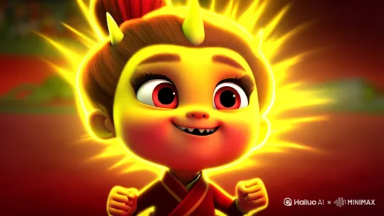 以下是一段以“哪吒之魔童闹海里的哪吒，超现实感。整体色调高级红黄，高级感，可爱风格，不带背景图”为主题的视频内容文案脚本，你可以找专业人士帮忙制作，或者使用剪映等软件，利用相关素材和特效来进行创作：
 
表格
  
镜号 时长 景别 画面内容 画面色调 台词/旁白 音乐/音效 
1 0:00-0:05 特写 哪吒扎着标志性的丸子头，大大的眼睛滴溜溜地转，脸上挂着狡黠的笑容，双手握拳，从画面底部快速升起，身上环绕着金色的光芒。 高级红黄为主，金色光芒点缀 无 欢快且带点奇幻感的音乐起，伴随轻微的气流声 
2 0:05-0:12 中景 哪吒双手叉腰，双脚蹦跳着转了一圈，身上的红肚兜和混天绫随风飘动，混天绫上闪烁着红色的微光。 以红为主，金色混天绫的微光点缀 哪吒：“今天本少爷要好好玩一场！” 音乐持续，混天绫飘动的风声 
3 0:12-0:20 近景 哪吒突然做出一个搞怪的鬼脸，眼睛瞪大，吐出舌头，随后又嘻嘻笑起来，双手在身前比划着一些奇怪的动作。 红黄基调，脸部特写处偏暖黄 无 欢快的笑声音效，音乐持续 
4 0:20-0:28 特写 哪吒双手快速结印，周围凭空出现一些金色的火焰小光球，围绕着他旋转，他的眼神专注又透着可爱。 红黄色调，金色火焰光球显眼 无 音乐节奏加快，火焰燃烧的轻微音效 
5 0:28-0:35 中景 哪吒双手一挥，那些金色火焰小光球飞射出去，他自己则兴奋地跳起来，脸上洋溢着开心的笑容。 红黄为主，火焰光球的轨迹有红色光影 哪吒：“看我的厉害！” 音乐激昂，火焰光球飞射的呼啸声 
6 0:35-0:42 近景 哪吒跳累了，一屁股坐在半空中，两条小腿晃荡着，双手托着腮，歪着头，眼神中透露出一丝天真和可爱。 暖黄色调为主 无 音乐渐弱，转为轻柔的节奏 
7 0:42-0:50 特写 哪吒打了个哈欠，眼睛眯成一条缝，然后伸了个懒腰，身上的红肚兜和混天绫随着动作轻轻摆动。 红黄基调，暖色调突出 无 轻柔的音乐，哈欠声和伸懒腰的音效 
8 0:50-1:00 中景 哪吒突然精神一振，双手握拳，准备再次开始玩耍，脸上又露出了充满活力的笑容，画面渐暗结束。 高级红黄，画面渐暗时保留哪吒身上的光亮 无 音乐节奏加快，为下一次的“玩耍”做铺垫，然后随着画面渐暗音乐渐停 by Hailuo AI Video Generator