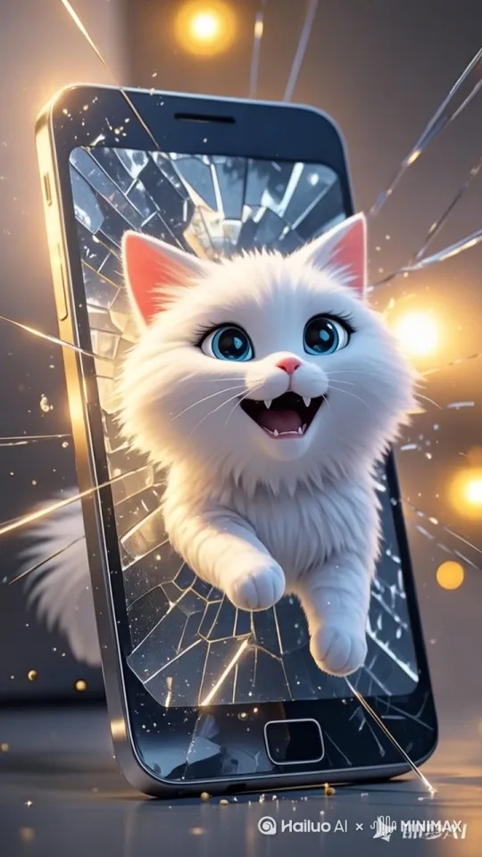 镜头拉远，画面中的猫站起来，拟人化双手举起晃动，两只脚站立着，有节奏地踮脚跳舞。 by Hailuo AI Video Generator