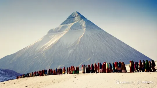 冈仁波齐峰**  
   “世界的中心，四大宗教共仰的神山。金字塔般的峰顶终年积雪，转山信徒的脚步声与风马旗的呼啸，交织成雪域最虔诚的史诗。” by Hailuo AI Video Generator