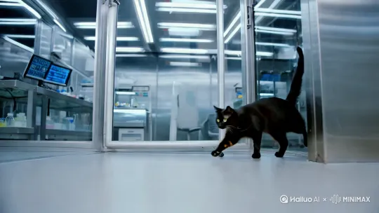 一直猫逃出了生化实验室 by Hailuo AI Video Generator