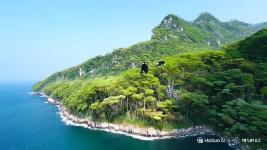 南方首列山系叫做鹊山山系。鹊山山系的头一座山是招摇山，屹立在西海岸边，生长着许多桂树，又蕴藏着丰富的金属矿物和玉石。山中有一种草，形状像韭菜却开着青色的花朵，名称是祝余，人吃了它就不感到饥饿。山中又有一种树木，形状像构树却呈现黑色的纹理，并且光华照耀四方，名称是迷谷，人佩带它在身上就不会迷失方向。山中还有一种野兽，形状像猿猴但长着一双白色的耳朵，既能匍伏爬行，又能像人一样直立行走，名称是狌狌，吃了它的肉可以使人走得飞快。丽 by Hailuo AI Video Generator