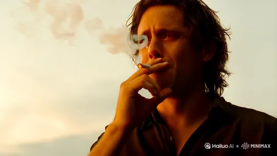 男主角猛吸着烟 带有眼泪以及讨好的眼神 
女主角冷漠的表情 眼神看着天空 by Hailuo AI Video Generator