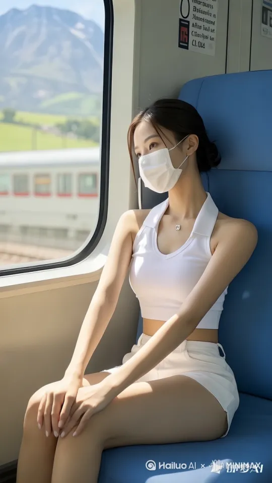 治愈系美女高铁之旅 by Hailuo AI Video Generator