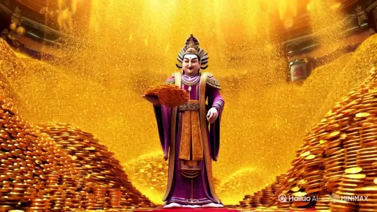 财神降临带着大量的人民帀给你人送财了 by Hailuo AI Video Generator