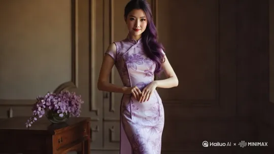 “[右移,左摇,跟随]美女转身，然后向镜头走来” by Hailuo AI Video Generator