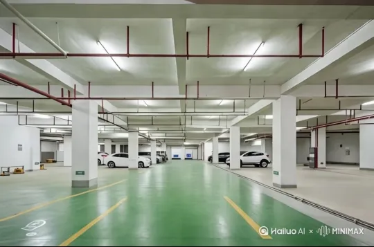 拉近一辆豪车停车 by Hailuo AI Video Generator