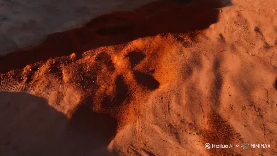 构建一个参考角色穿着宇航服登录火星的视频，要体现火星独特的地理风貌 by Hailuo AI Video Generator