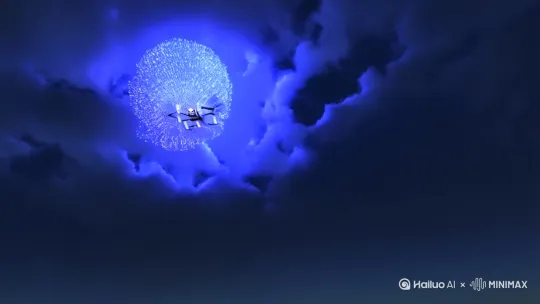 凌晨3点47分，第一枚电子脉冲弹在云层炸开，天空骤然撕裂成蓝紫色的蛛网。  
无人机蜂群掠过时带起高频震颤，像十万只金属蝗虫啃食着耳膜，地面残存的玻璃窗应声爆裂，碎渣在冲击波中凝滞成水晶雾霭。  
突然，巷口窜起猩红火舌——AI机枪阵列开始扇形扫射，曳光弹轨迹在硝烟里织出血色经纬，混凝土墙被12.7mm子弹凿出蜂窝状的嘶鸣。  
三百米外，石墨烯炸弹在变电站绽开黑色菊花，滋啦作响的电缆如垂死巨蟒抽搐，蓝白电弧照亮半张凝固在废墟间的儿童涂鸦。  
最刺耳的是那些听不见的声音：热成像仪锁定目标时的滴答轻响，战术耳机里加密频道的沙沙空白，还有智能地雷感知到生命体征时，液压引信压缩空气的冰冷叹息。  
当铝热剂燃烧弹最终点亮夜空，所有声响都淹没在2400℃的橙红漩涡中，唯有数据链仍在传输最后的战场评估——这场钢铁与血肉的暴雨里，每平方千米坠落了182.7吨算法优化的死亡。 by Hailuo AI Video Generator