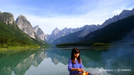 有山有水有小姐姐在烧烤 by Hailuo AI Video Generator