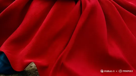 图片中的人物出现朱砂痣，朱砂痣闪光触发变身——红绫缠腰迸火星，莲花甲片片绽开，风火轮点燃掀飞青砖，混天绫拖霞光冲霄汉 by Hailuo AI Video Generator