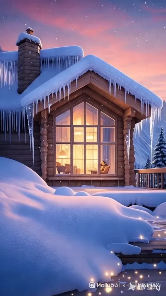 电影镜头，雪地里跑出一只小猫 by Hailuo AI Video Generator